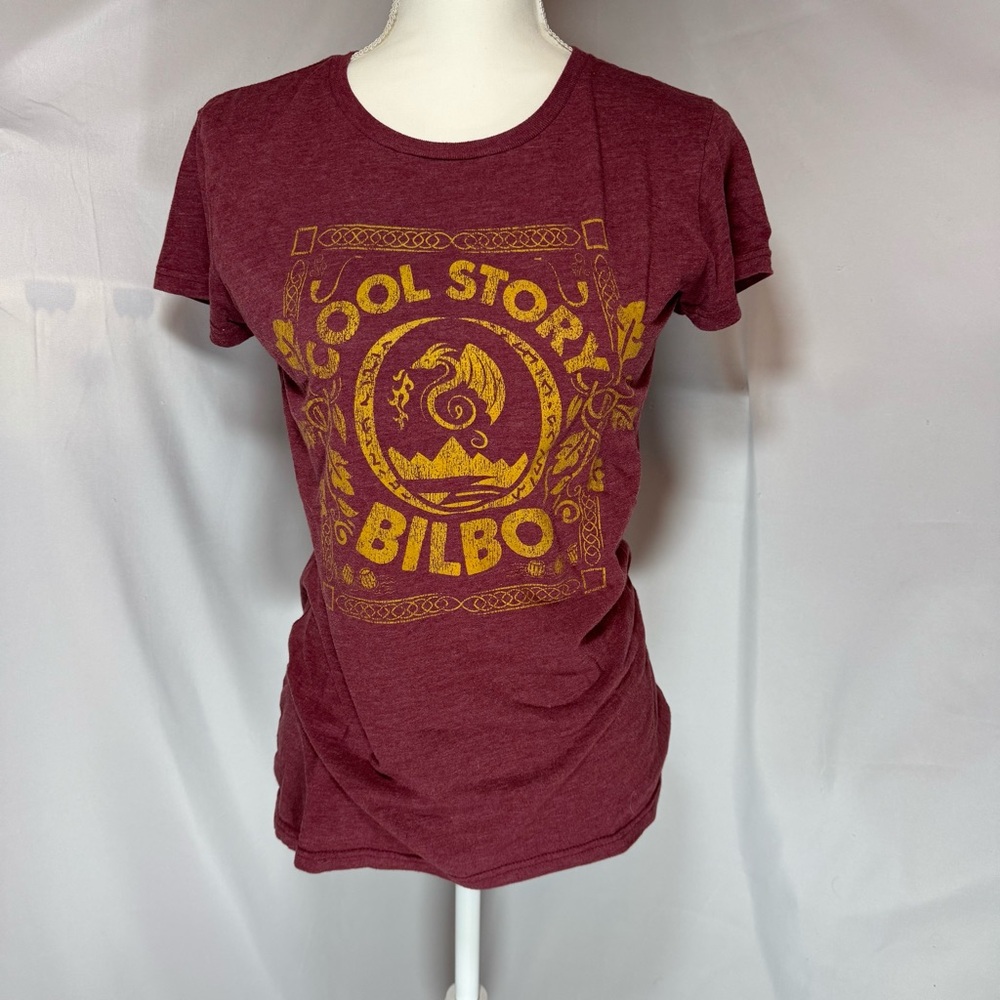 Cool Story Bilbo, Small Red and Gold T-Shirt